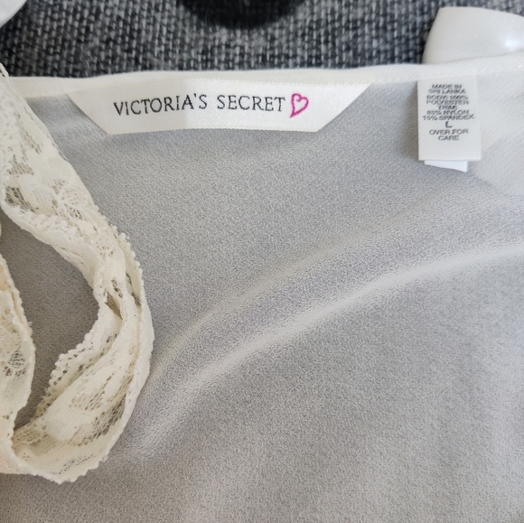 Victoria's Secret Cream Lace & Chiffon Maxi Nightgown L - Bridal Satin Bow - Picture 9 of 10